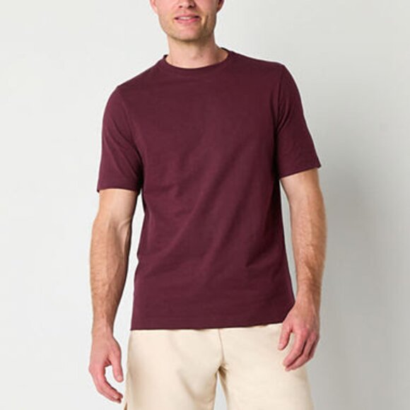 NWT Xersion Xtreme Men's Crew Neck Short Sleeve Active T-Shirt, Bold Burgundy - Picture 1 of 6
